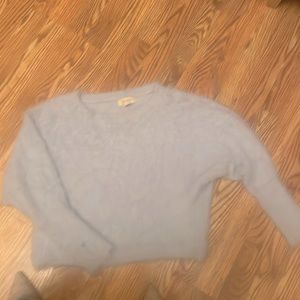 Jessica Simpson cropped fuzzy sweater.